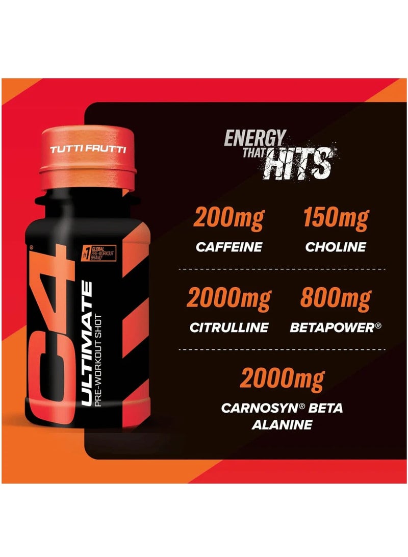 سيلوكور C4 Pre-Workout Shot, Tutti Fruitti Flavor, 60ml – Ready-to-Drink Energy & Focus Formula for Training Performance - Image 2