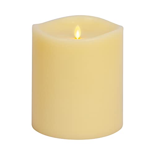 Luminara Grand Pillar Flameless LED Candle Ivory 625 x 7 Battery Operated Real Wax wTimer Moving Flame Realistic Unscented Home Decor Safe