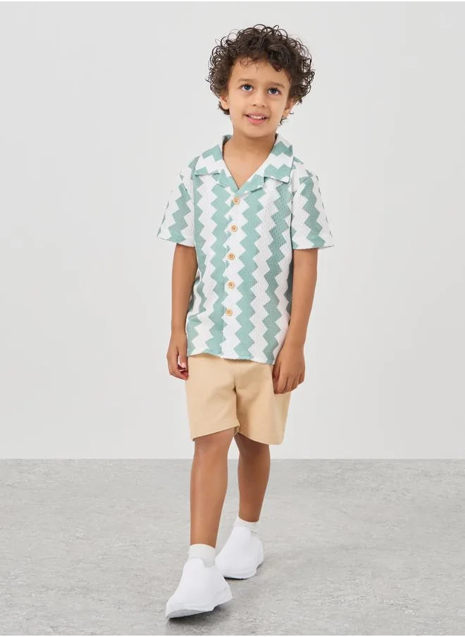 Styli Styli All-Over Print Resort Collar Shirt