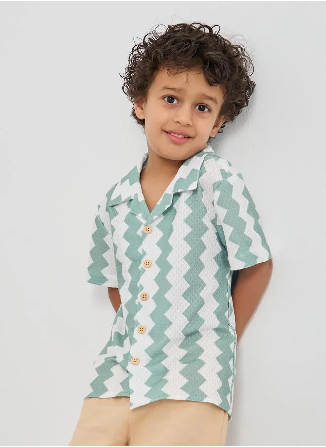 Styli Styli All-Over Print Resort Collar Shirt