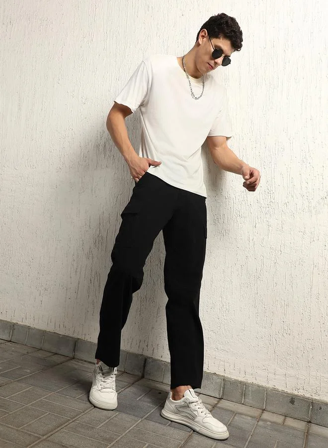 Hubberholme Straight Leg Mid Rise Cargo Pants by Styli