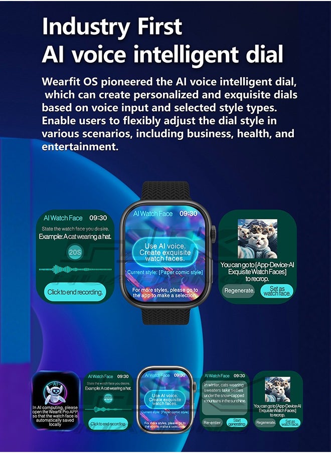 DAREU - Smart Watch with 2.02 HD AMOLED Display, Bluetooth Calling, AI Voice Assistant, Heart Rate, Blood Pressure & Oxygen Monitor, Compatible with Android & iOS, Includes Extra Strap - Image 1