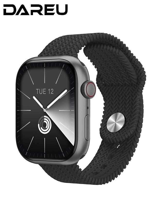 DAREU - Smart Watch with 2.02 HD AMOLED Display, Bluetooth Calling, AI Voice Assistant, Heart Rate, Blood Pressure & Oxygen Monitor, Compatible with Android & iOS, Includes Extra Strap - Image 1