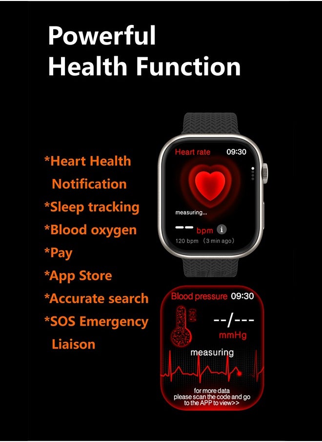 DAREU - Smart Watch with 2.02 HD AMOLED Display, Bluetooth Calling, AI Voice Assistant, Heart Rate, Blood Pressure & Oxygen Monitor, Compatible with Android & iOS, Includes Extra Strap - Image 1