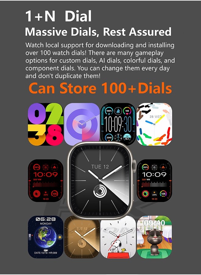 DAREU - Smart Watch with 2.02 HD AMOLED Display, Bluetooth Calling, AI Voice Assistant, Heart Rate, Blood Pressure & Oxygen Monitor, Compatible with Android & iOS, Includes Extra Strap - Image 1