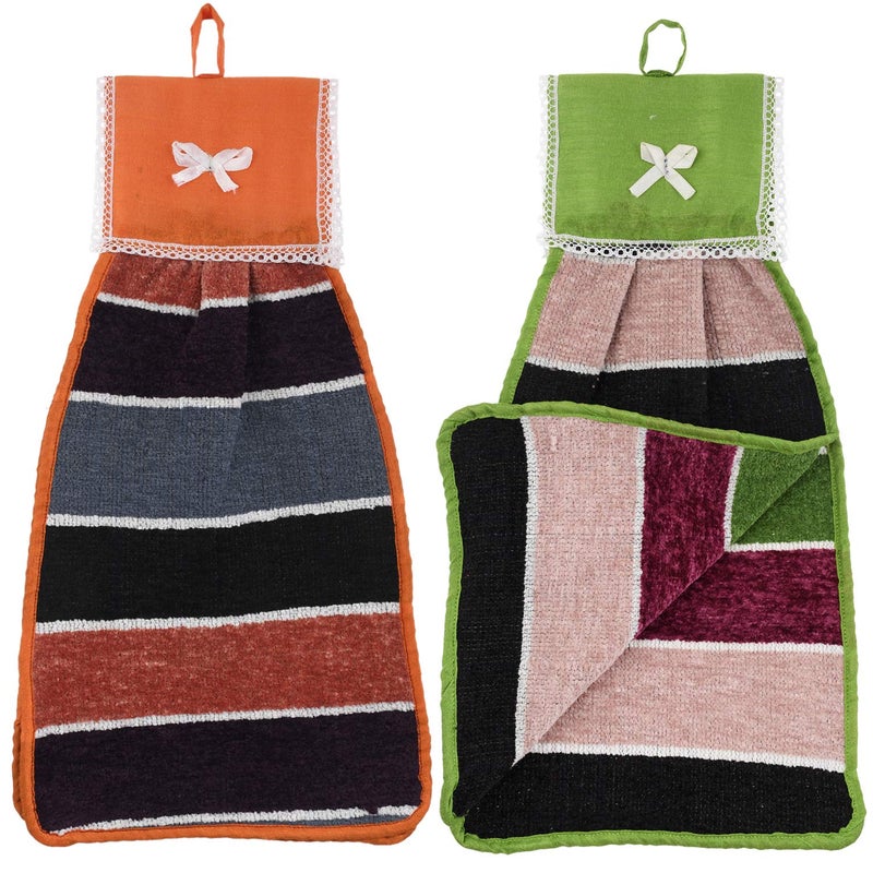 Kuber Industries Hanging Cotton 2 Pieces Cotton Washbasin Napkin/Hand Towel for Kitchen and Bathroom (Multi) - CTKTC045556 - Image 1