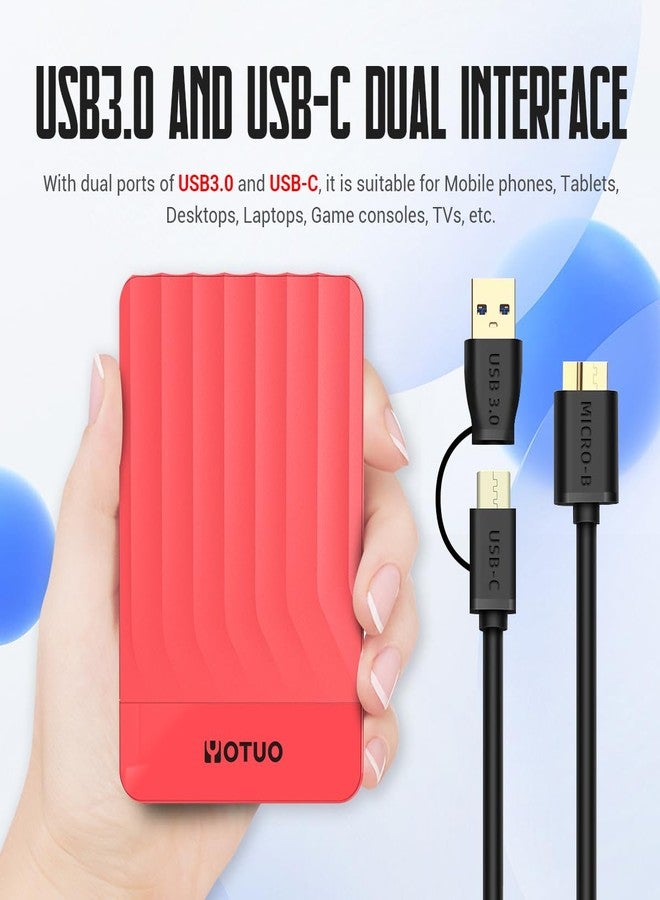 YOTUO Portable External Hard Drive Storage Expansion Mobile HDD USB 3.0 for PC, Mac, Desktop, Laptop, PS4, PS5, Xbox One X/S, Xbox 360, Xbox Series X/S, Office & Game (Red, 500GB) - Image 3
