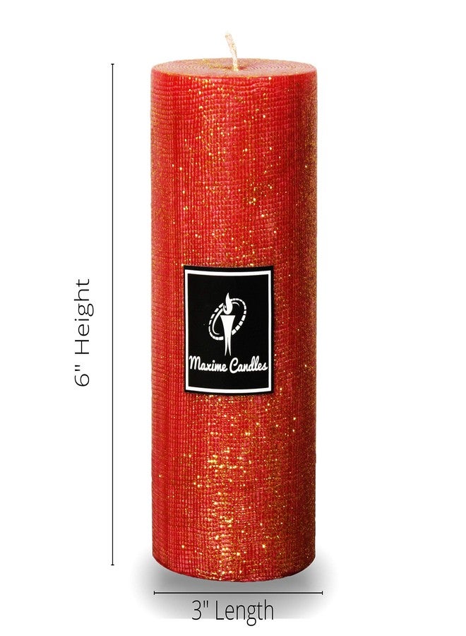 Maxime Candles Decorative Red and Gold Candles (6" (H)) - Image 5