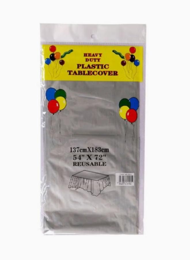 Disposable Plastic Table Cloth Grey 137x183mm  - Image 2