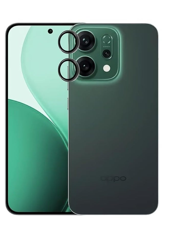For Oppo Reno 14 5G Back Camera Lens Glass Protector / Lens Shield / Scratch-Resistant Camera Glass Protector - Black - Image 2