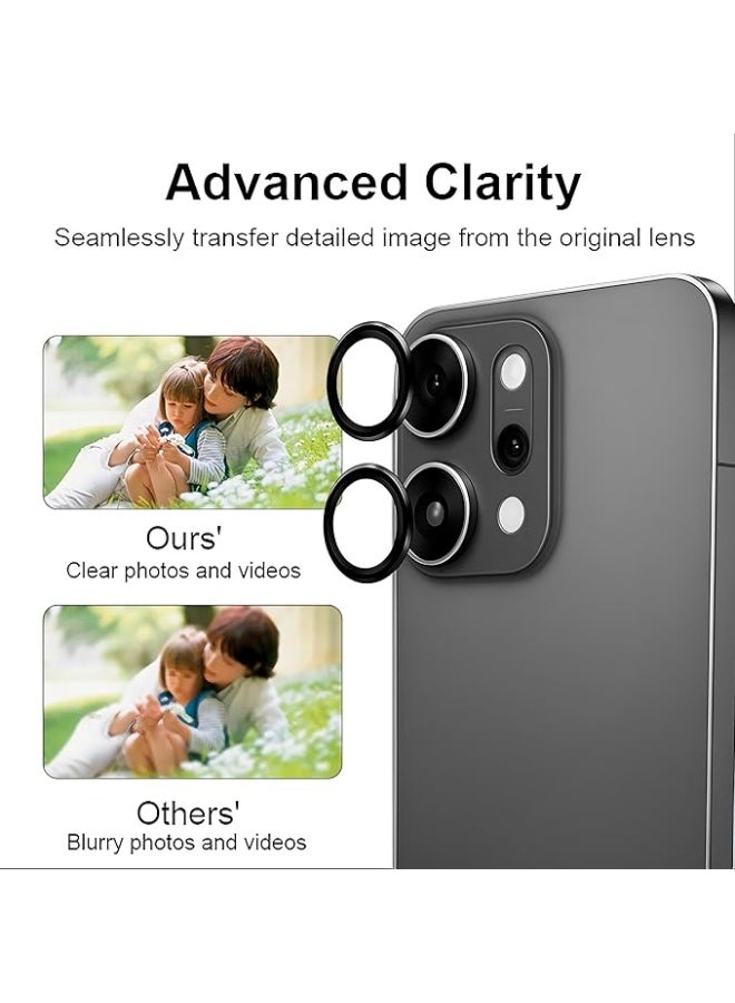 For Oppo Reno 14 5G Back Camera Lens Glass Protector / Lens Shield / Scratch-Resistant Camera Glass Protector - Black - Image 3