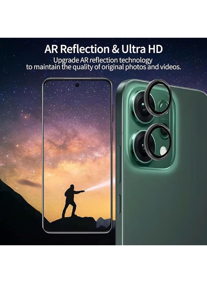 For Oppo Reno 14 5G Back Camera Lens Glass Protector / Lens Shield / Scratch-Resistant Camera Glass Protector - Black - Image 4