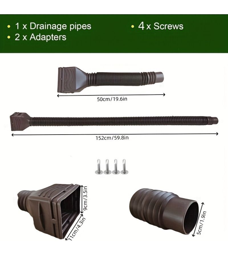 Brown Plastic Extendable Drainage System With Screws And Adapters - Image 3