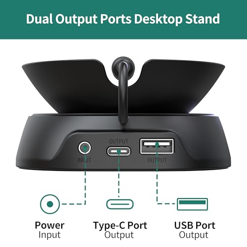 HomeMount حامل HomeMount Ultimate 2024 لـ Echo Spot - مركز شحن لـ Echo Spot والهواتف الذكية والمزيد مع منافذ USB-C/A، تصميم أنيق ومستقر وموفر للمساحة - Image 4