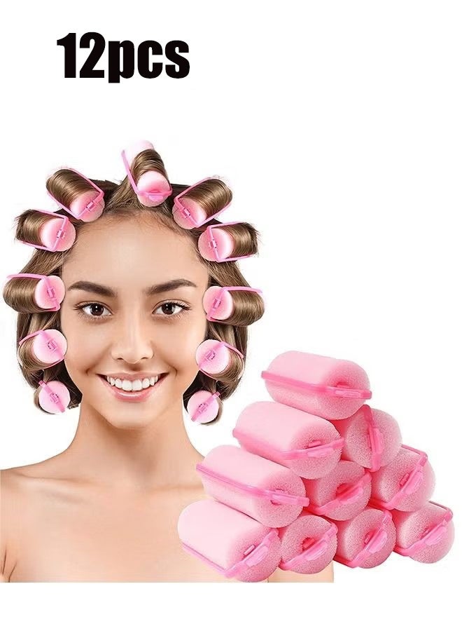 YJ 12-Pieces Foam Sponge Hair Rollers, Soft Sleeping Hair Curler Flexible, Hair Styling Sponge Curlers Hairdressing Curlers for Hairdressing Styling - Image 1