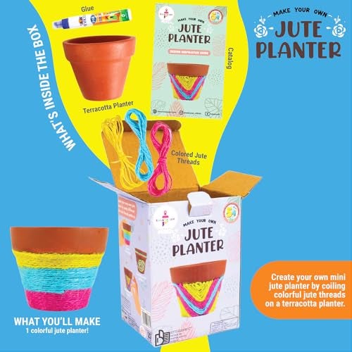 Kalakaram Mini DIY Planter Making Craft Kit | DIY on The go | Perfect for Gifting | Birthday Gifting | Return Gift for Parties | Kids Aged 4,5,6,7 - Image 2