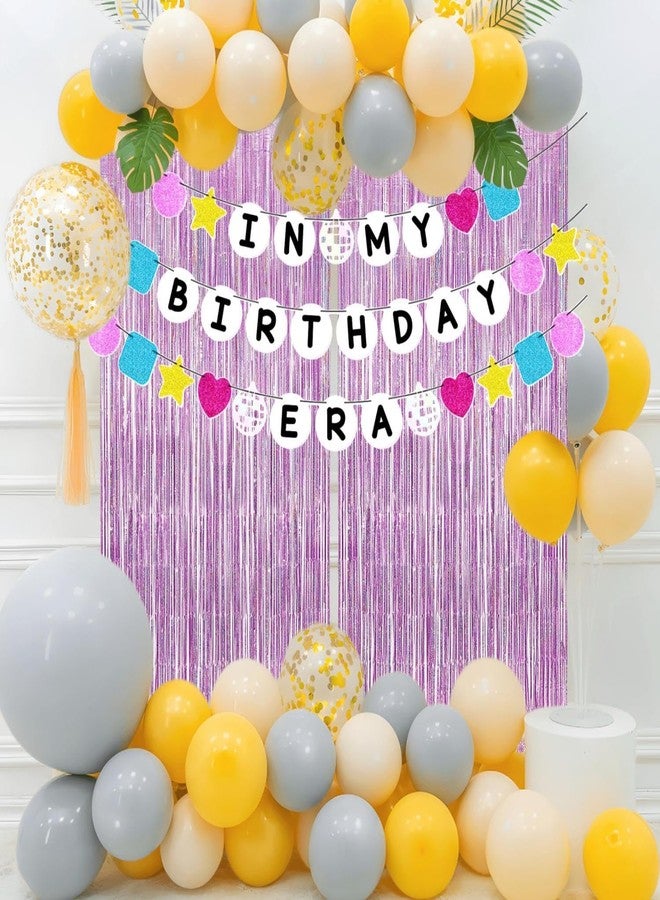 JIAHAO In My Birthday Era Banner & Pink Tinsel Curtains Set, 1PCS In My Birthday Decor & 2PCS Sparkly Backdrop for Singer Inspired Party, Celebration Supplies - Image 5