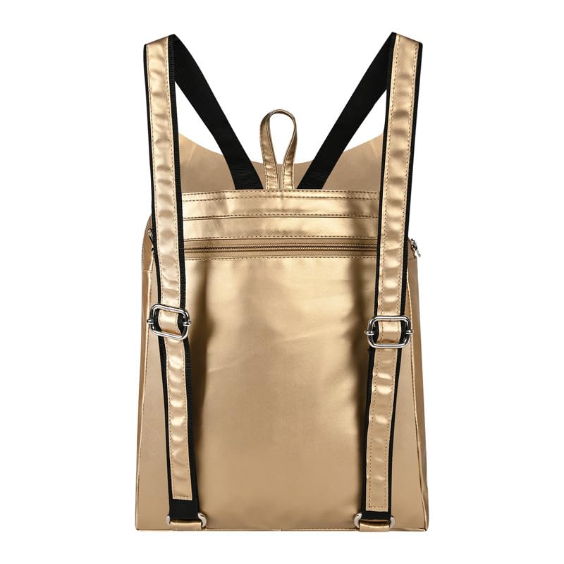 ABLEÂ® Wave Backpack for Womens,Girls,Kids,Female. Pu Leatherette Fabric Travelling Outdoor, Picnic,School, College Office Work Casual Daily use Backpack.(GOLDEN) - Image 2