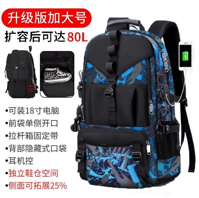 Super Large Capacity Men'S Backpack Premium Travel Backpack Sports Outdoor Luggage Bag Mountaineering Bag Waterproof Schoolbag - Image 1