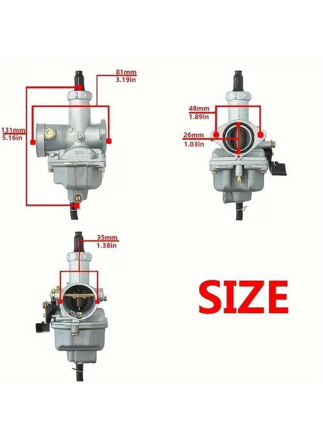 Manual 26mm Motorcycle Carburetor Compatible For 125cc 100cc Engines - Image 2