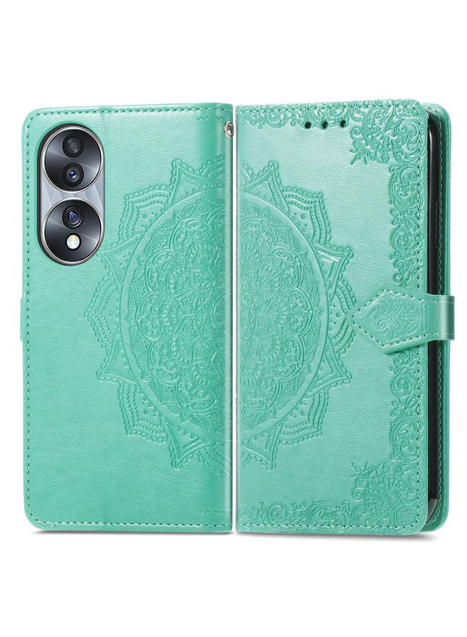 S-TOP Case For Honor 70 Mandala Flower Embossed Horizontal Flip Leather Phone Case - Image 2