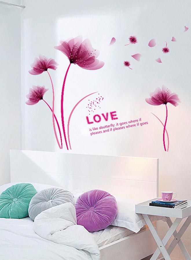NIBEMINENT Floral Design Wall Sticker Pink 60x90cm - Image 2