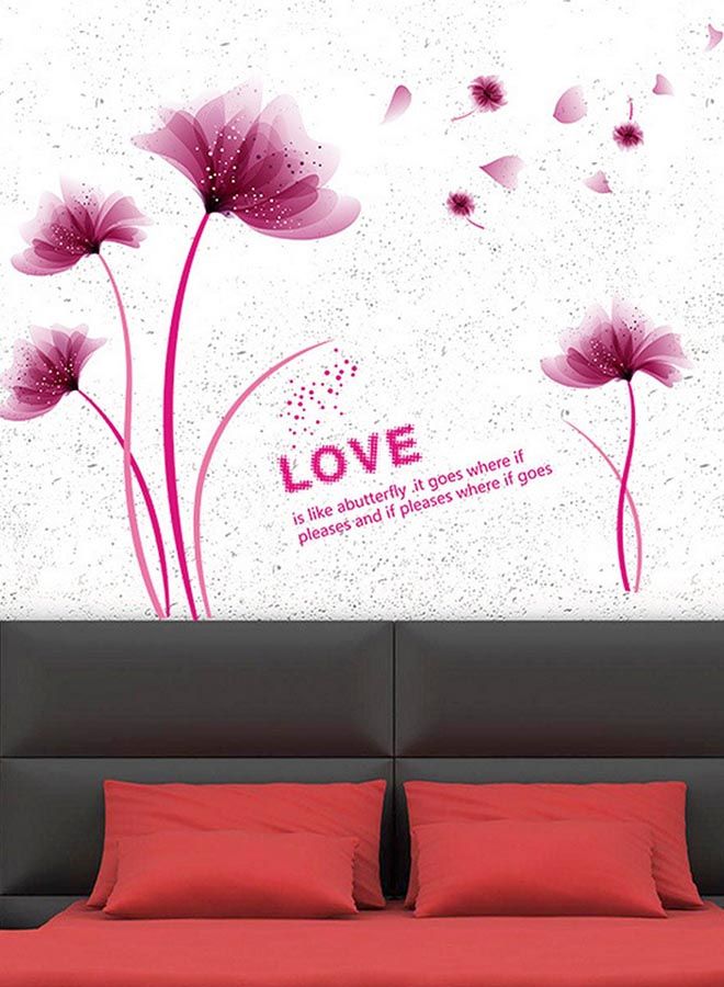 NIBEMINENT Floral Design Wall Sticker Pink 60x90cm - Image 3