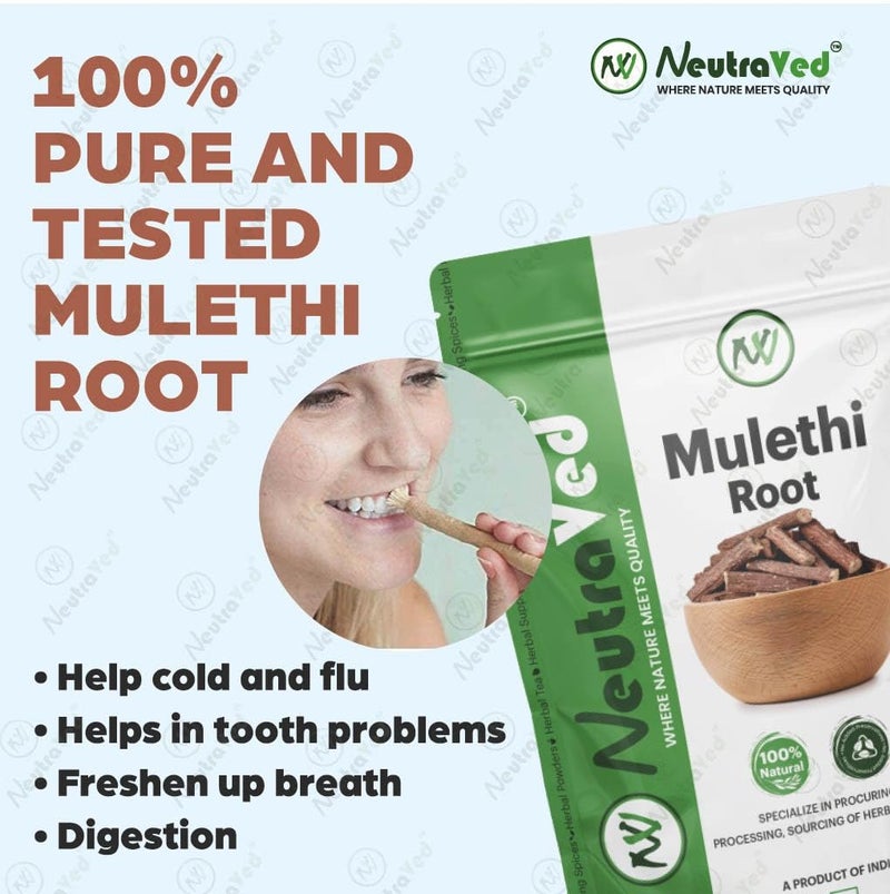 NeutraVed Mulethi Stick 100g | Natural Licorice Root (Yashtimadhu) | Suitable for Eating, Herbal Use, Skin & Hair Care | Natural A-Grade Mulethi - Image 2