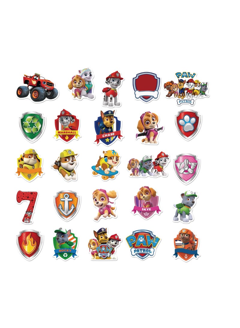 JOLLITY LLC 50pcs Paw Patrol Cartoon 3D Stickers Computer Water Cup Skateboard Guitar Luggage Without Leaving Glue DIY Waterproof - Image 2