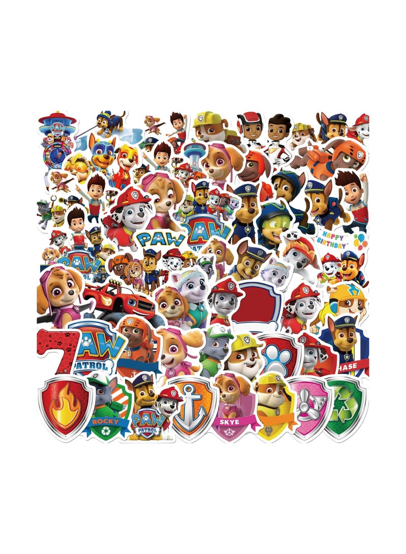 JOLLITY LLC 50pcs Paw Patrol Cartoon 3D Stickers Computer Water Cup Skateboard Guitar Luggage Without Leaving Glue DIY Waterproof - Image 1