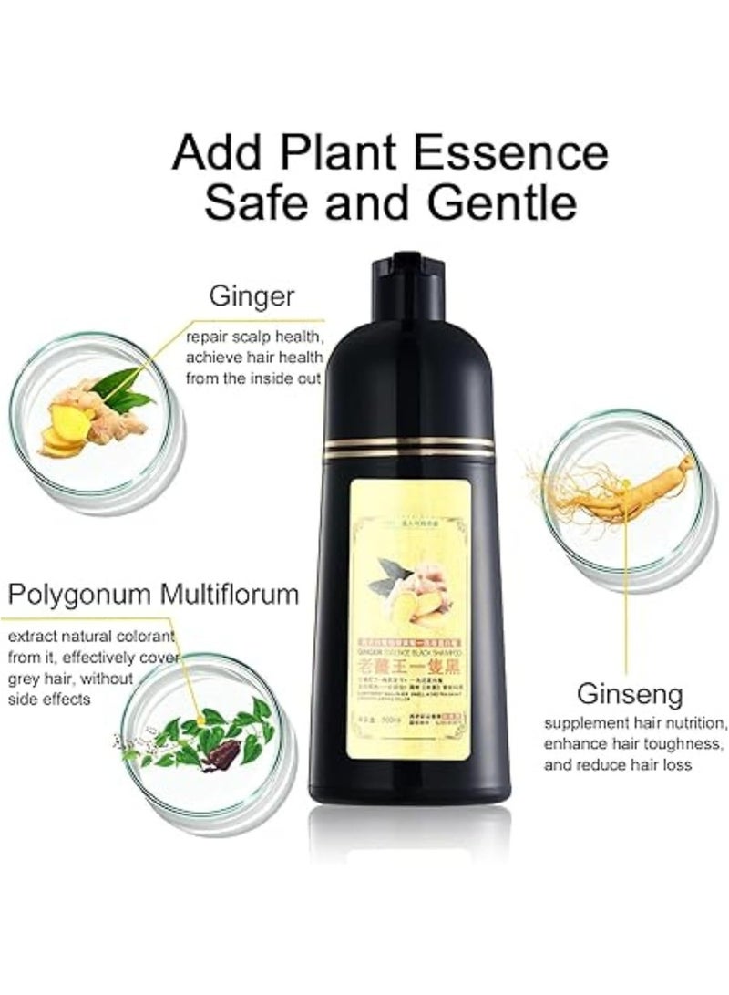 MOKERU Hair Dyeing Shampoo with Ginger Essence Black 500ml - Image 5
