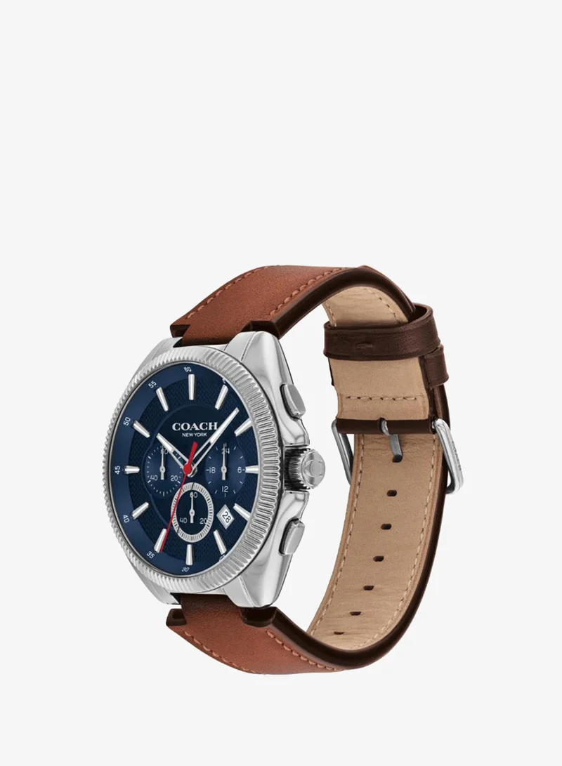 Coach  Jackson Collection Chronograph Quartz Watch For Men With Brown Leather Strap - 14602683 for Men | Best Price UAE