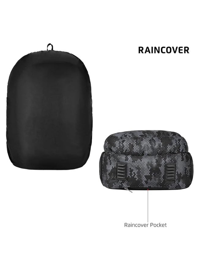 Safari Omega Plus Casual Laptop Backpack, 2 compartments, Raincover, Organizer, Full body print, Bottle holder, Front pockets Softline (Black) - Image 4