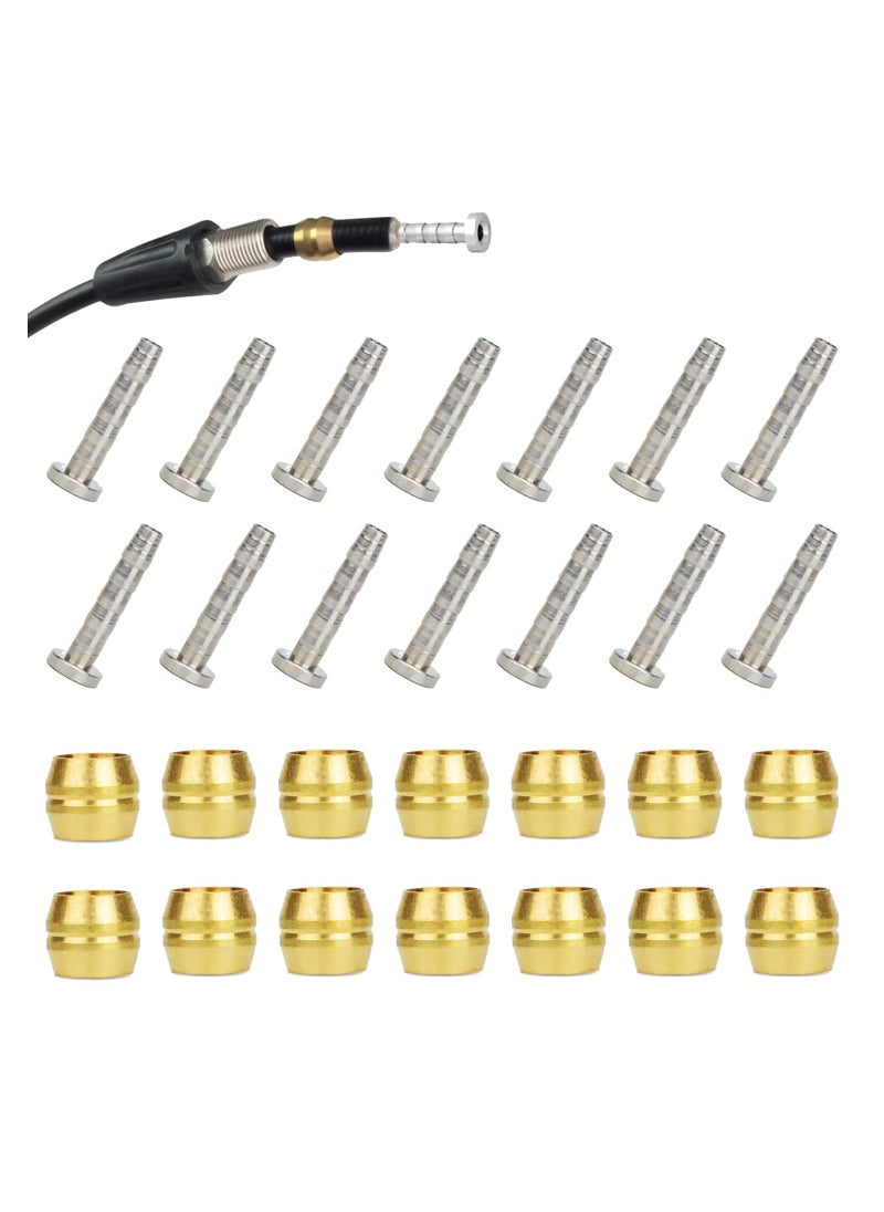 Generic - 14 PCS BH90 Brake Olive and Barb Kit for Shimano and Avid SRAM Mountain Bikes, Includes Brass Olives and Steel Connectors for Hydraulic Disc Brake Hoses. - Image 1