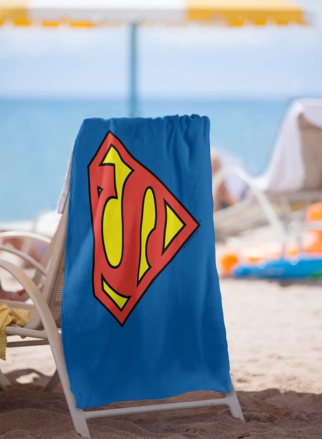 LOGOVISION Superman Classic Logo Officially Licensed Beach Towel 30" X 60" - Image 2
