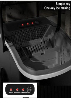 HICON Portable Automatic Ice Maker, lce Cube Shape Adjustable, Self- Cleaning Function, Easy to Operate, Smart Operation 6mins Ice Making 1.3 Liter With Low Noise, for Home Kitchen, Bars, Coffee Shops, Restaurant HZB-16M-Black  - Image 4