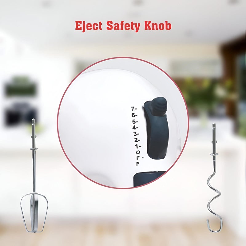 7-speed electric hand dough mixer and blender - efficient 180W motor with detachable stainless steel attachments, easy to clean. - Image 5