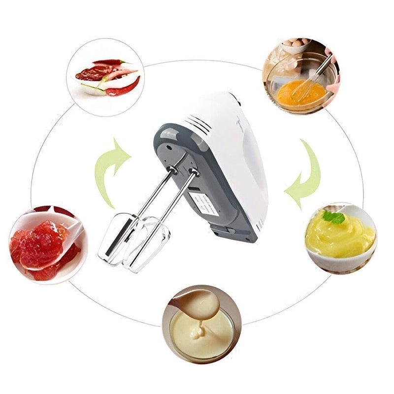 7-speed electric hand dough mixer and blender - efficient 180W motor with detachable stainless steel attachments, easy to clean. - Image 3