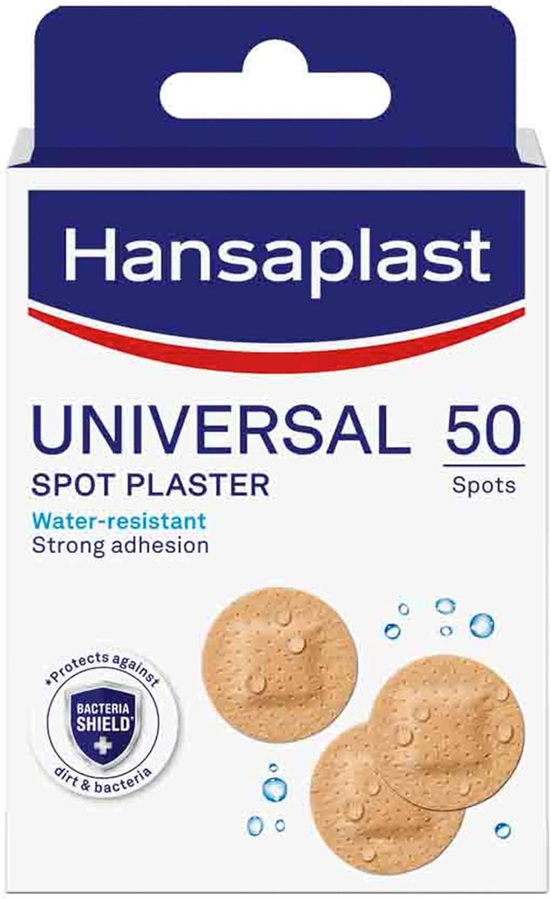 Hansaplast Universal Spot Plasters, Water-Resistant & Strong Adhesion, 50 Strips - Image 1