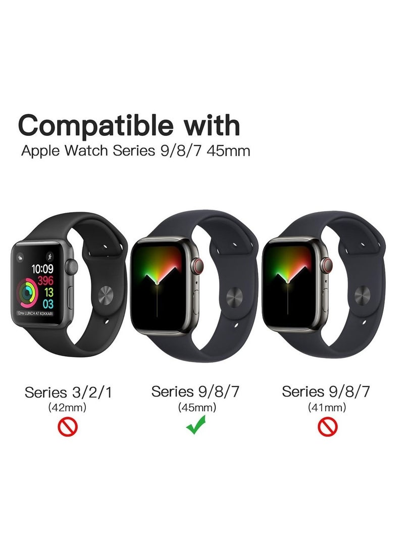 حماية شاشة لسلسلة Apple Watch 9/8/7 45mm فيلم TPU مرن مضاد للخدش HD واضح 3-pack - Image 2