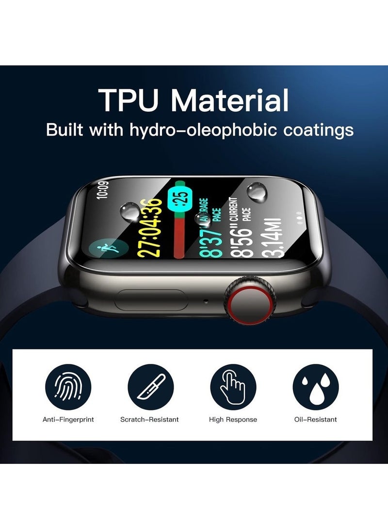 حماية شاشة لسلسلة Apple Watch 9/8/7 45mm فيلم TPU مرن مضاد للخدش HD واضح 3-pack - Image 4