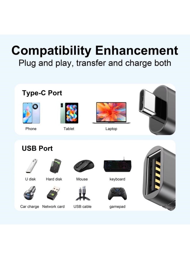 جروسي 2 قطعة محول من نوع C و Lightning إلى USB، محول OTG للكابل الشحن للبيانات من النوع-C 3.0 الذكر إلى الأنثى USB، مُصمم للاستخدام مع MacBook، iPad، أجهزة الكمبيوتر المكتبية، أجهزة الكمبيوتر المحمولة، المناظير، شواحن وأجهزة أخرى - Image 5