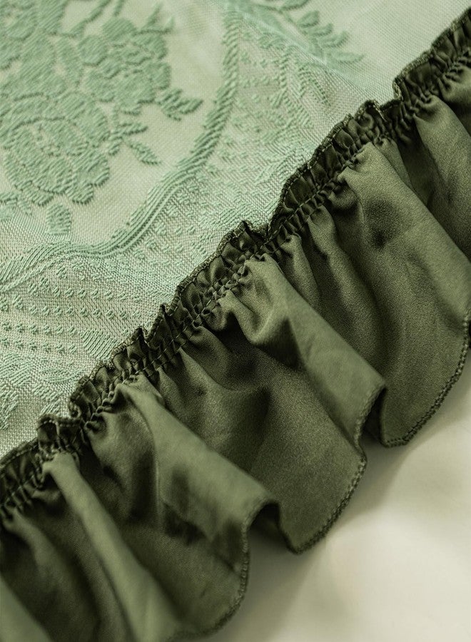 Deeprove ستائر دانتيل بوهو بلون الزيتون الأخضر من ديبروف، طولها 84 بوصة، قطعتان، بتصميم ريفي مكشكش وانسيابي وشفاف، مناسبة لغرفة النوم، غرفة المعيشة، غرفة الأطفال، ديكور بوهيمي أنيق، توفر الخصوصية، مثالية لتزيين نوافذ المنزل في عيد الميلاد، عرض 57 × طول 84 بوصة - Image 3