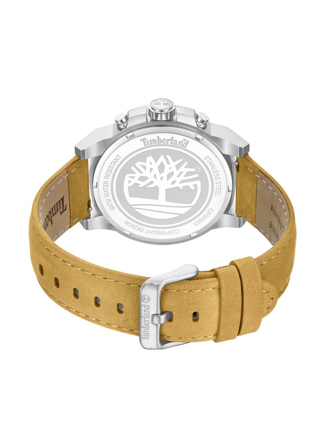 Timberland Men Fast Strike Blue Dial Leather Strap Multifunction Watch for Men, 46mm - Image 3