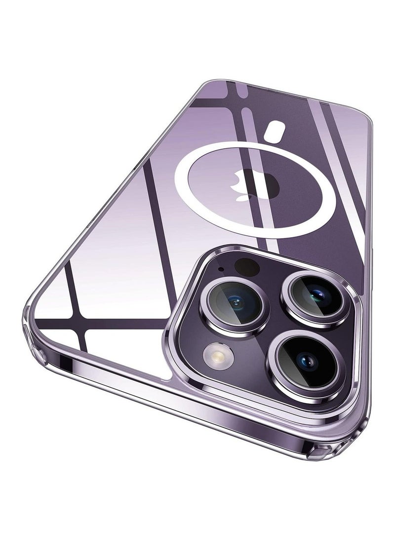 إلترازون جراب إلترازون متوافق مع iPhone 14 Pro يدعم شاحن ماج سيف، [مغناطيس قوي] [غير قابل للاصفرار] [حماية من السقوط] غطاء هاتف شفاف مغناطيسي رفيع للغاية لهاتف Apple 14 pro