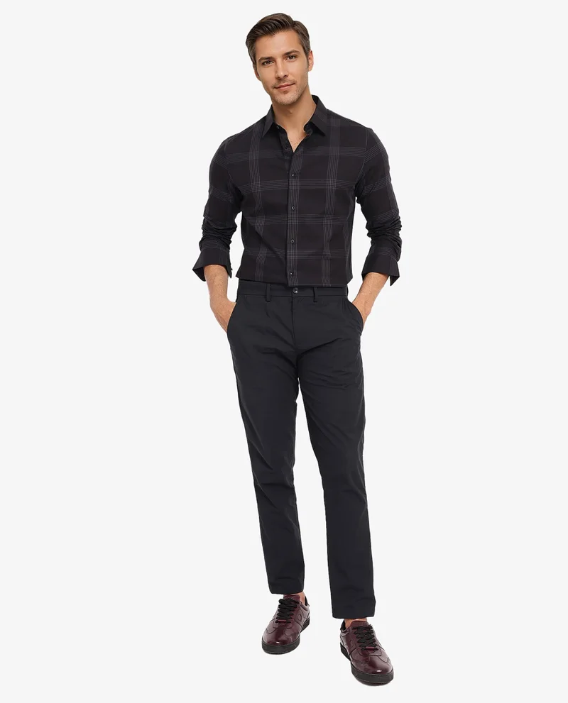 Rare Rabbit Rare Rabbit Men Mestor Black Full Sleeve Regular Collar Button Closure Regular Fit Checks Shirt