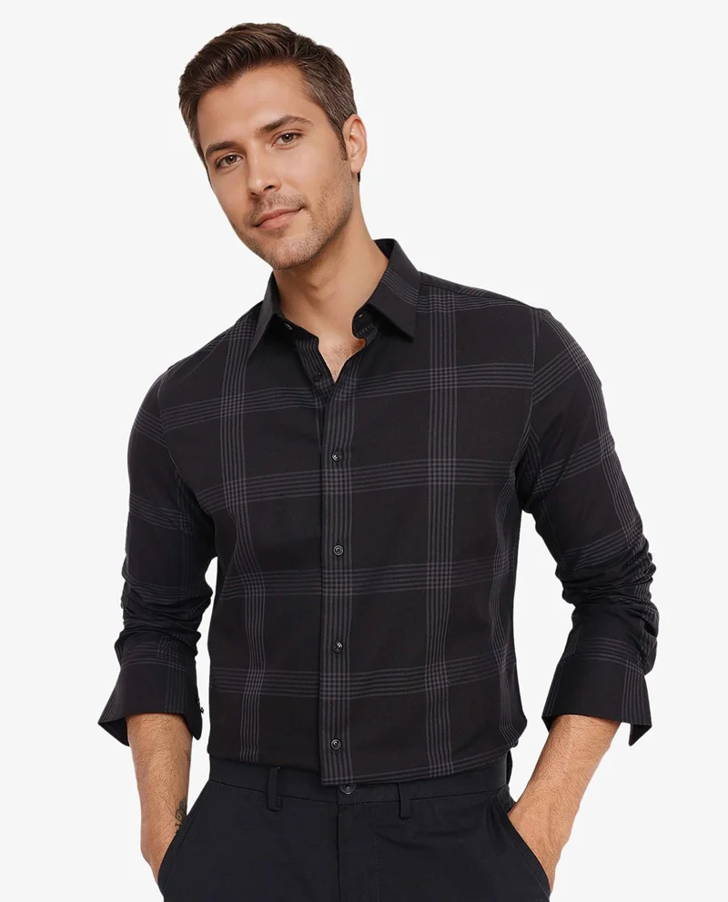Rare Rabbit Men's Full Sleeve Checkered Shirt