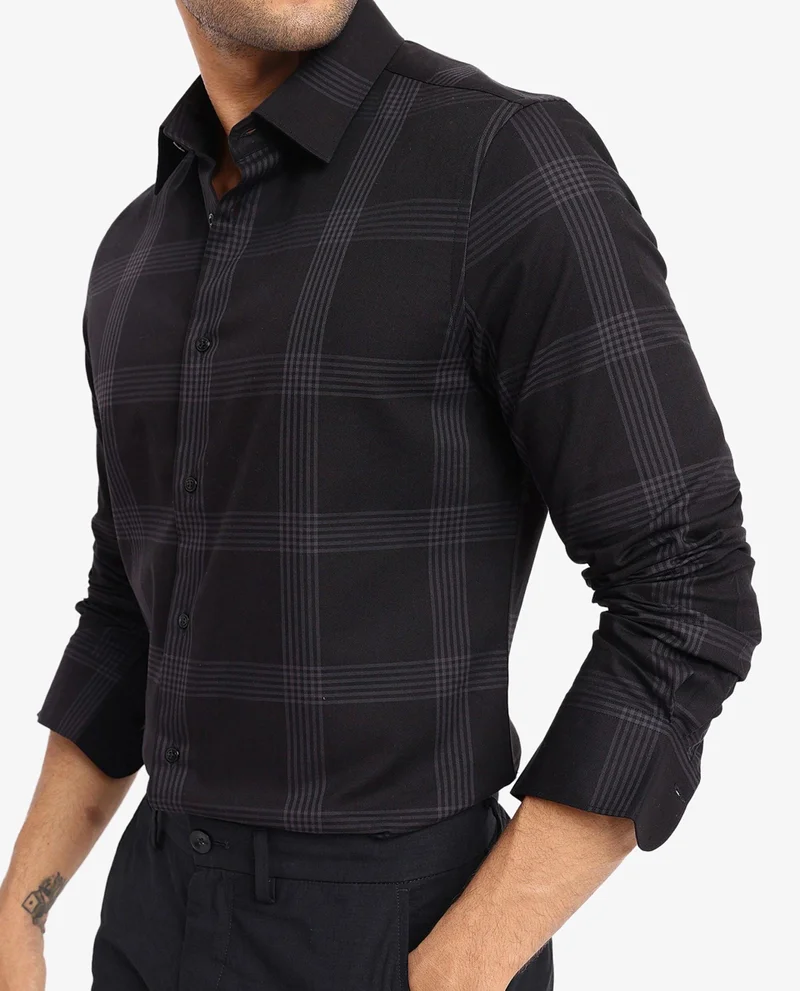 Rare Rabbit Men's Full Sleeve Checkered Shirt