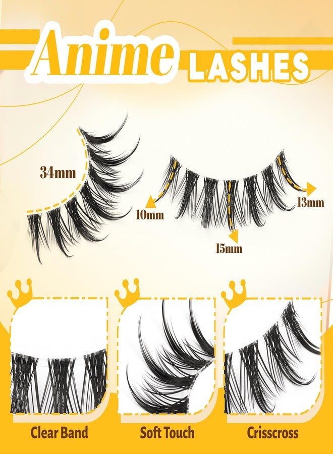 Veleasha Lashes Kit Manga Spiky Eyelashes Anime False Eyelash Kit 14 Pairs - Image 5