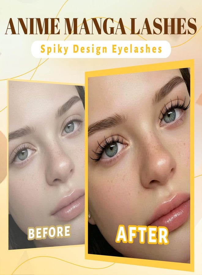 Veleasha Lashes Kit Manga Spiky Eyelashes Anime False Eyelash Kit 14 Pairs - Image 2